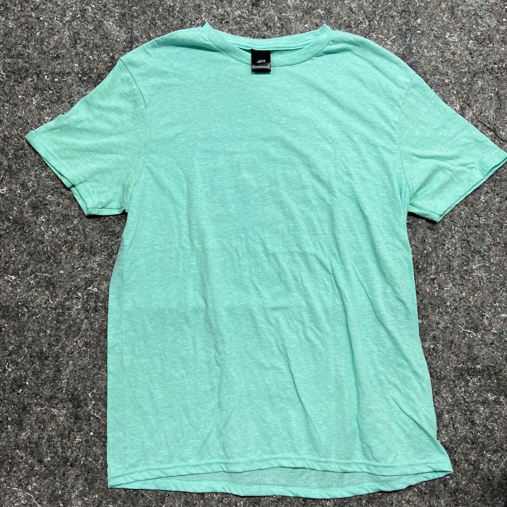 JEFF Mens Large Mint Green Heathered Short Sleeve Crew Neck Basic‎ Tee Shirt